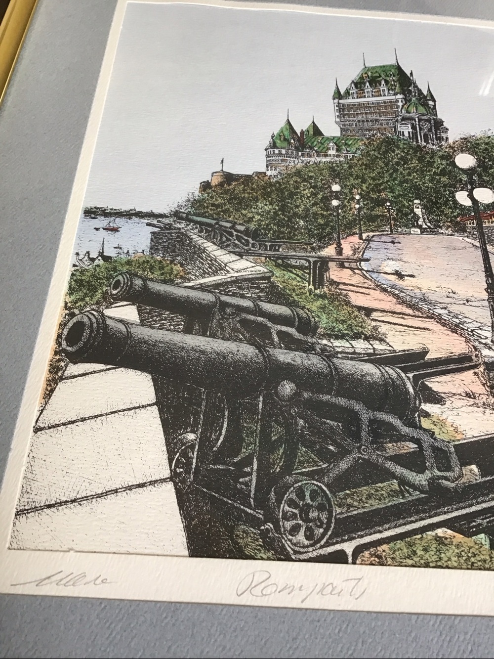Signed Lithograph Chateau Frontenac Ramparts Quebec - Picture 4 of 13